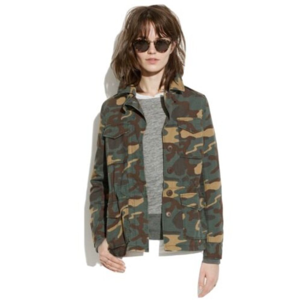 Madewell Outbound Green Camo Military Utility Jacket
